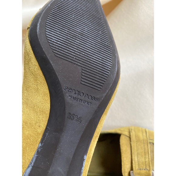 Vintage Sergio Rossi Olive Green suede pumps, size 35.5 - Picture 2 of 4